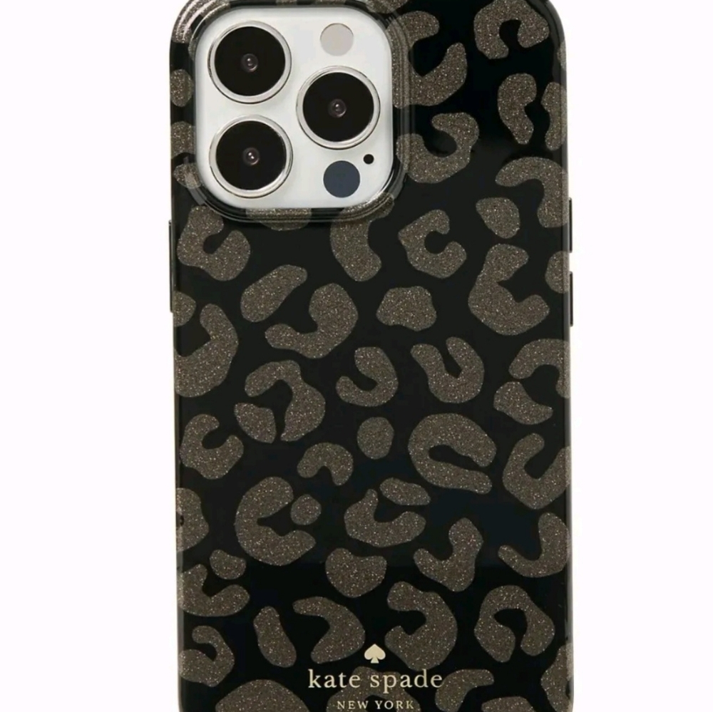 Kate Spade Graphic Leopard Flexible Case iPhone 13 PRO Phone Cover Black